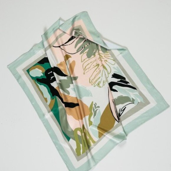 A218-V ✽ Tropical Abstract Silky Bandana Scarf